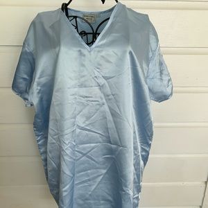 Blue silk night gown